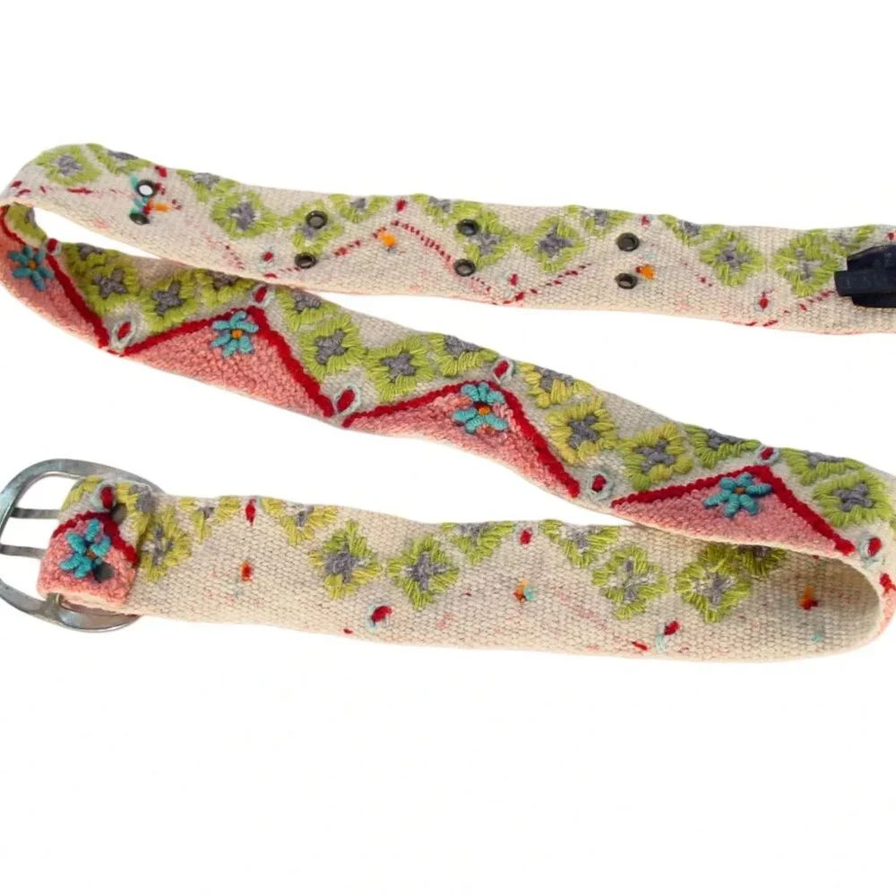 JENNY KRAUSS $69 Embroidered Wool Belt Women's S - Made in PERU - Picture 3 of 6